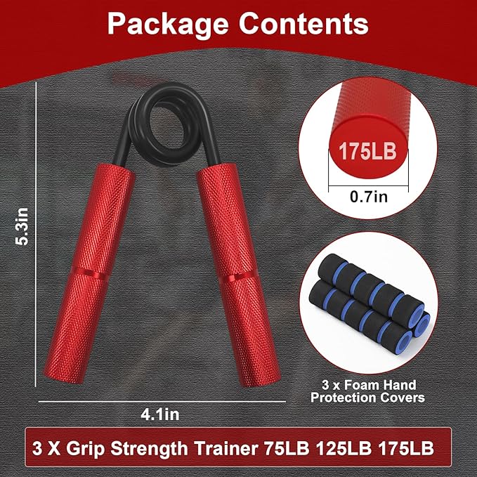 Grip Strength Trainer Set,50-300LB Hand Grip Strengthener,Hand Forearm strengthener 6 Pack, Workout equipment,Strength Training Exercisefor Hand Arm Forearm Wrist Finger