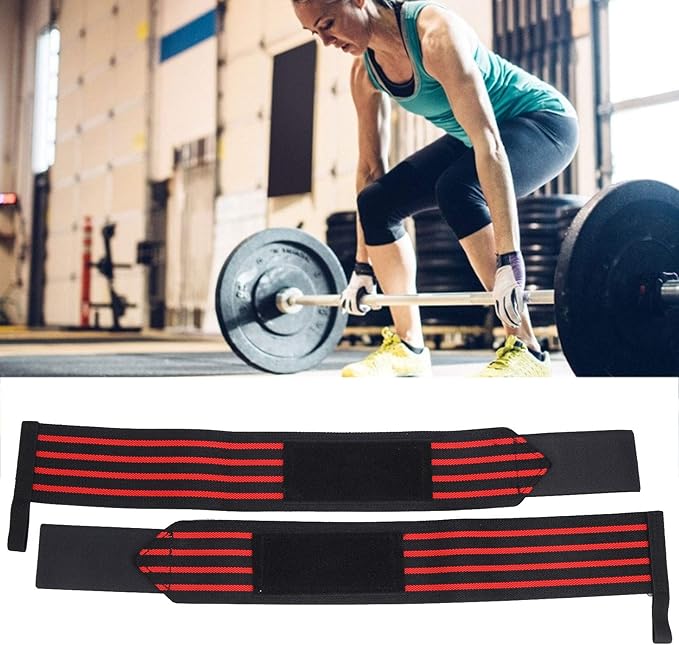 Alomejor Fitness Manual Manure Bracket High Performance Joint Wrap Adjustable Compression Joint Guard 1pair Ideal for Weightlifers, Heavy Lifting High Starch Nylon