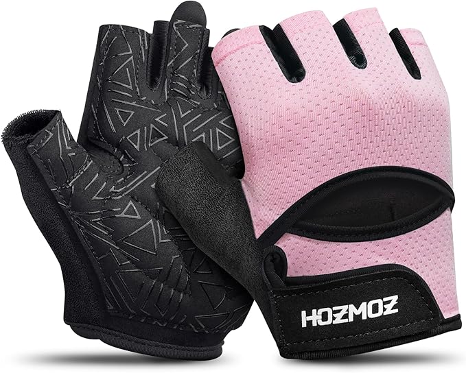 Ventilated Weight Lifting Gloves, Thick Padded Workout Gym Gloves with Full Palm Protection & Grip & Shock Absorption for Women & Men's Fitness Exercise Training