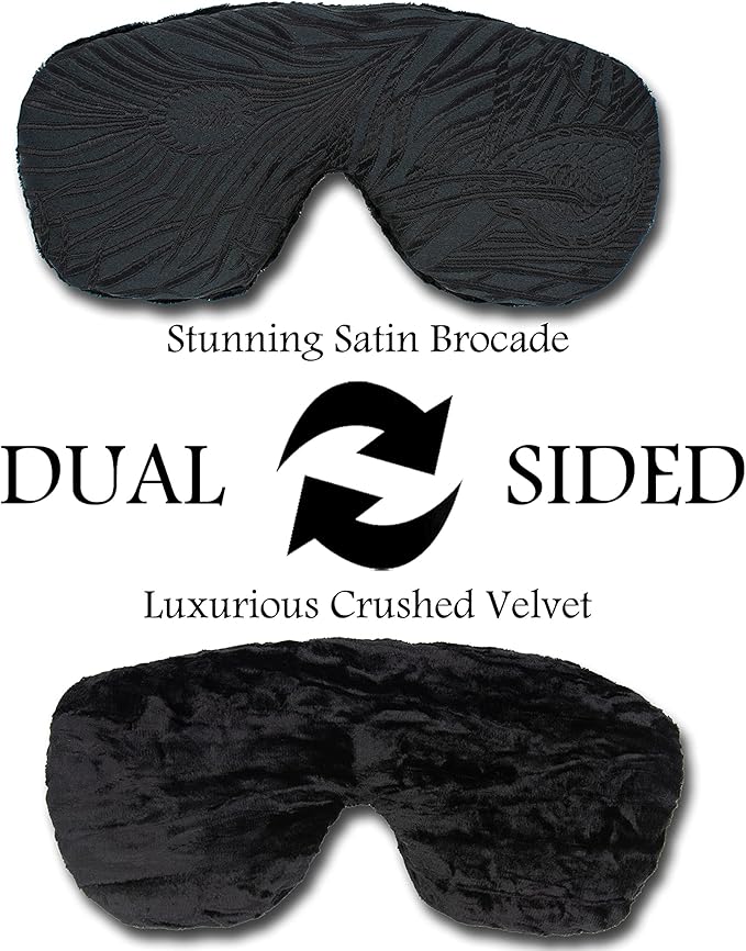 Handmade Weighted Sleep Eye Mask Yoga Pillow - Flax Seed Fill - Unscented - Black Magic - TEMF-BM