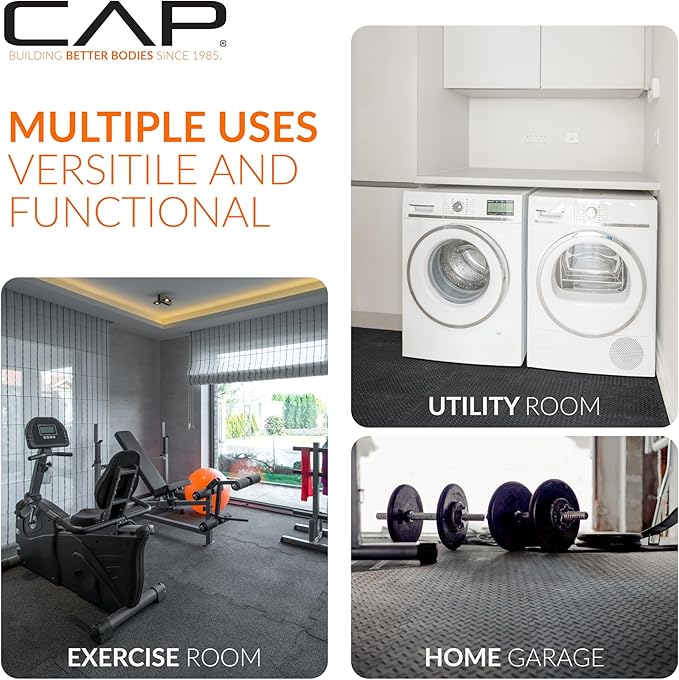 CAP Puzzle Exercise Mats | 3/4” Thick EVA Interlocking Foam Tiles for Home Gym Flooring | Multiple Options