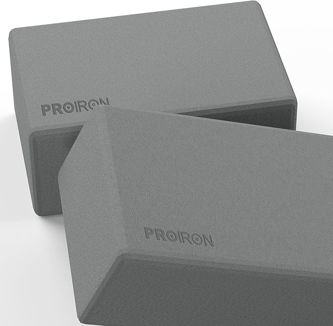 PROIRON Yoga Blocks, 2 Pack Supportive High Density Premium Eva Foam, Soft Non-Slip Surface with Curved Edges Stretch Blocks For Yoga, Pilates, Stretching