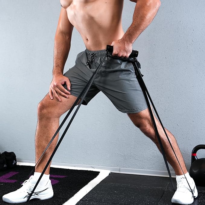 Sportneer Balance Board - 7 Modes Surf Balance Board Trainer with Adjustable Stoppers with Resistance Band Bar, Sportneer Detachable Workout Exercise Bar Handles for All Kinds Resistance Bands