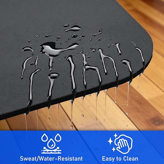 TOBWOLF 2PCS Non-Slip Mat Compatible with Peloton Bike, Concept 2 Rowing Machine, Exercise Bike Mat, Mat Protect Hardwood Floor Carpet for Home Gym, Workout Mat for Bike Trainer, Stationary Spin Bike