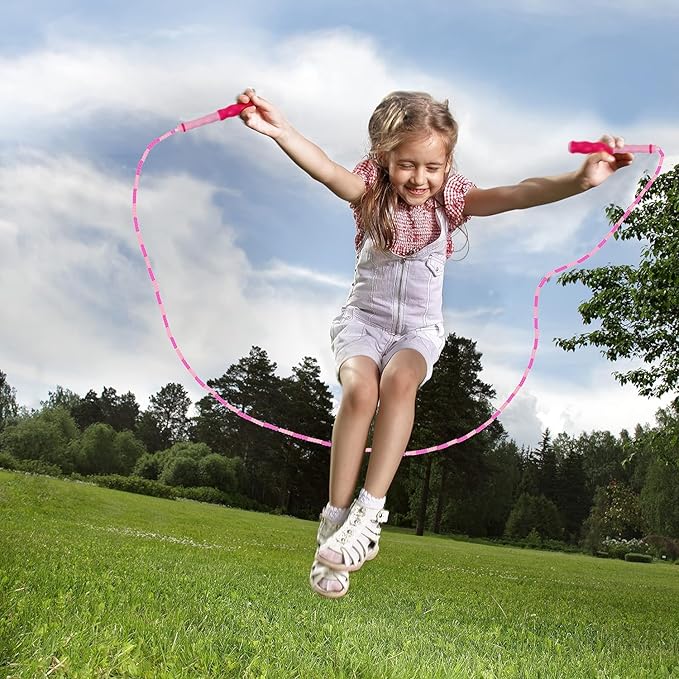 2 Pack Jump Rope for Fitness Exercise Equipment, Tangle-Free Rope Skipping with Soft Beaded Segment, Premium Adjustable Jumping Rope for kids, women, men