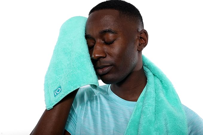 FACESOFT Eco Friendly Gym Towel for Working Out - Soft and Absorbent Cotton Exercise - No Synthetic Microfibers or Plastics - Sweat Towel for Gym, Fitness, Sports, Yoga - Aqua - 1 Pc
