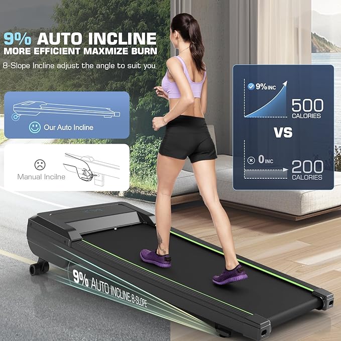 ANCHEER Walking Pads, 2 in 1 Under Desk Treadmill 2.5HP Compact Running Machine with Remote Control, 300lbs Weight Capacity for Home/Gym/Office,Ultra-Quiet, Installation-Free