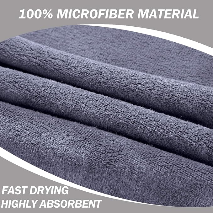 BOBOR 3-Pack 14 x 29 Inch Gym Towels, Workout Sweat Towel for Men Gym, Super Absorbent, Fast Drying Fitness Exercise Towels for Sweat, Soft Microfiber (Gray 3 Pack, 14" x 29")