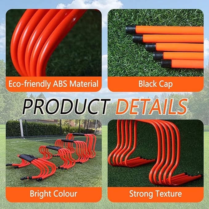 Agility Training Mini Hurdles, Lightweight Portable Agility Speed Hurdles, Soccer Training Equipment with Carry Bag, for Indoor and Outdoor Sports(15cm/6in)