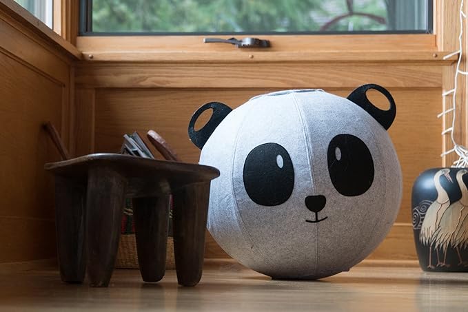 Vivora Niko Children's Anti Burst Inflatable 18 Inch Spherical Bounce Exercise Ball Ergonomic Chair, Panda Bear