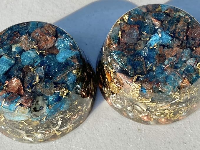 Blue Apatite Orgone Generator Energy Accumulator 7.83Hz/432Hz/528Hz/Advance Harmonics Many Beautiful Ingredients!! (Blue Apatite)