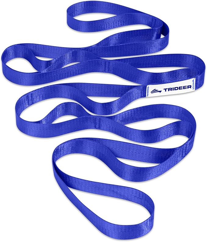 Trideer Stretching Strap for Physical Therapy & Home Rehab, Non-Elastic Yoga Stretch Strap with Loops for Mobility, Yoga & Pilates Stretching