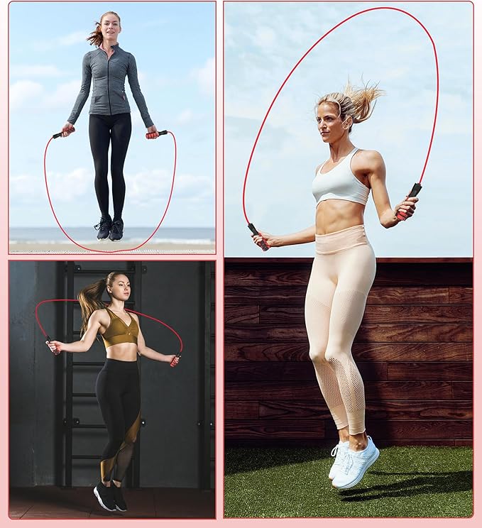 Jump Rope for Women Men, Fitness Jumprope for Women Workout, Adjustable Adult Exercise Skipping Rope