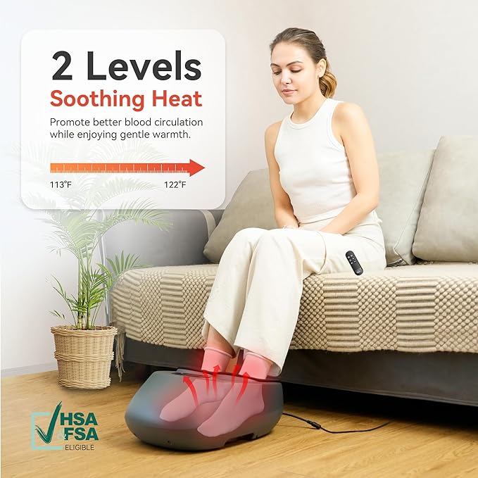 Snailax Shiatsu Foot Massager with Heat, Compression, Vibration, Electric Foot Massager Machine for Plantar Fasciitis, Neuropathy,Kneading, Foot Warmer with Remote Control, Size 13