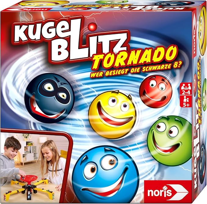 Tornado 606064680 Ball Flash Children's Game from 5 Years - Action-Packed Reaction Game for the Whole Family - for 2-4 Players, Black