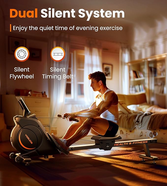 YOSUDA Magnetic/Water Rowing Machine for Home - Rower Machine Use with Bluetooth, App Supported, Rowing Machine for Beginners to Athletes, Comfortable Seat Cushion
