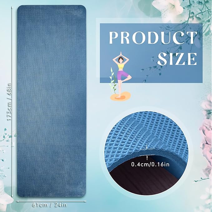 Timgle 6 Pack Yoga Mats Bulk 68 x 24 Inches Non Slip Exercise Yoga Mat 4 mm Thick Anti Slip Tear Resistant Sports Gym for Fitness Stretching Home Workout and Studio
