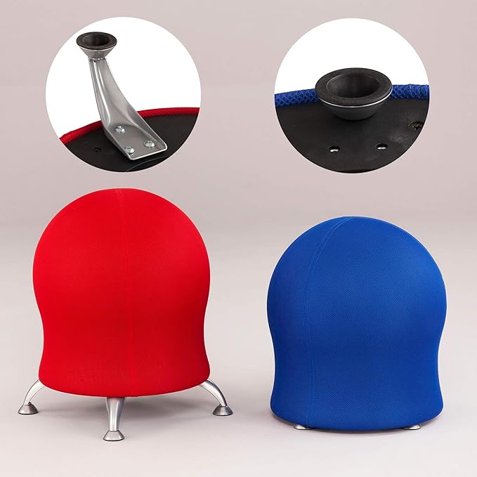 Scranton & Co Balance Ball Chair, 23" H x 22.5" W x 22" D, Powder Coated Legs, Anti-Burst Design for Core Strength and Posture, Orange Finish, Manual Pump Included, Office or Indoor Seating Solution