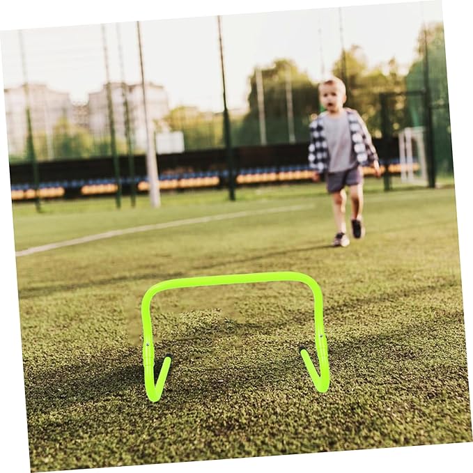 Adjustable Boys and Girls Speed Hurdle PVC Plastic Agility Training Equipment for Soccer Green for Outdoor Footwork and Strength Exercises