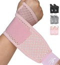HiRui 2-Pack Ultra-Thin Mesh Wrist Wraps - Breathable, Adjustable Wrist Support for Workouts & Daily Use - Unisex Wrist Brace for Pain Relief, Tendonitis, Carpal Tunnel - One Size Fits All (Pink)