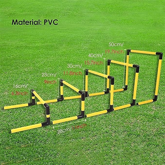PVC Pipe Agility Training Hurdles 5 Pack, Sport Squad Speed Hurdles Set Obstacle Training, Outdoor Track and Field Practice Equipment for Jumping Racing PE Class (Color : Yellow)