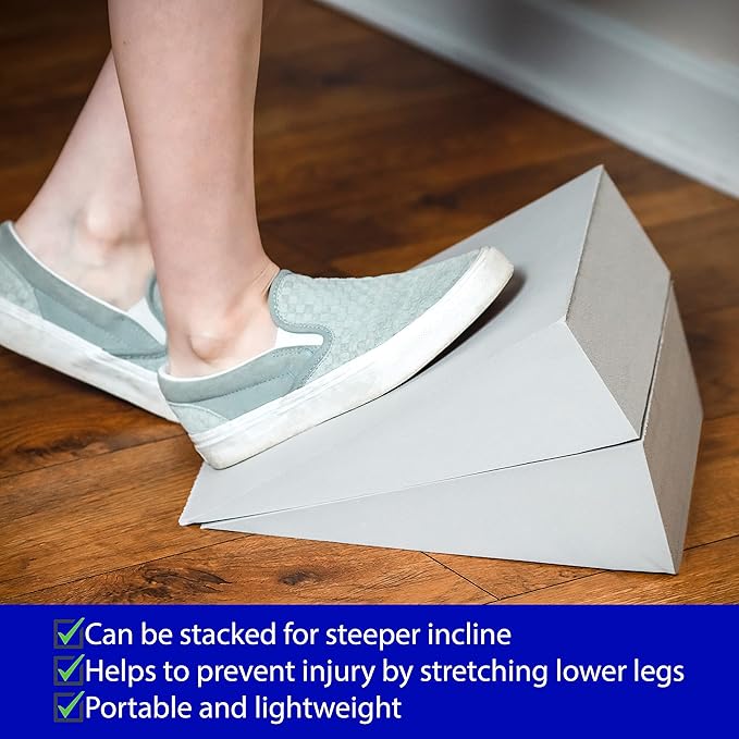 12" Foam Incline Stretch Wedge - Set of 2 - by Trademark Innovations (Dove Gray)