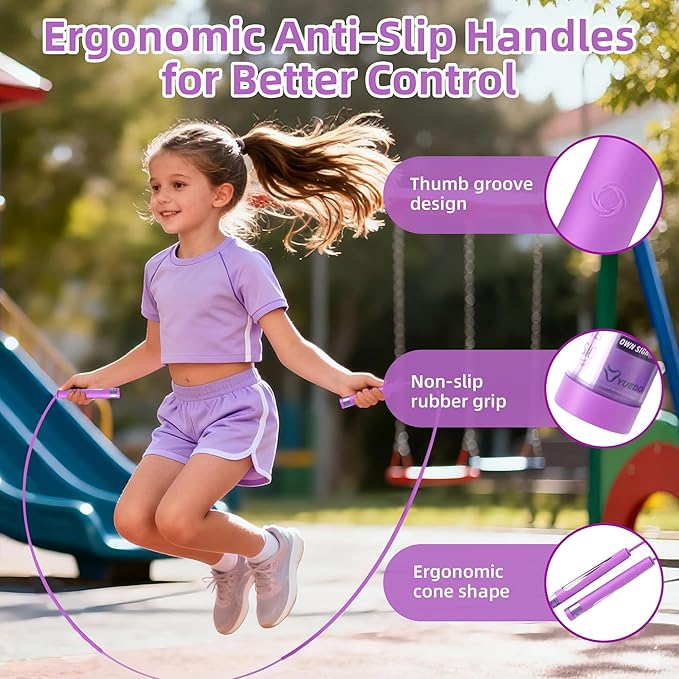 YUEDONG Adjustable Jump Rope Dual Ball Bearings,Tangle-Free 2-Section Rope,Self-Locking,Ergonomic Handles for Fitness,Boxing,HIIT,Men Women Kids