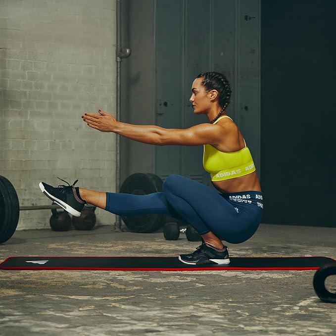 adidas 10mm Extra Thick Training Mat with Carrying Strap and Non-Slip Textured Base - Cushioned Workout Mat for Home Gym, Floor Workouts, and Intense Exercises - Portable and Durable