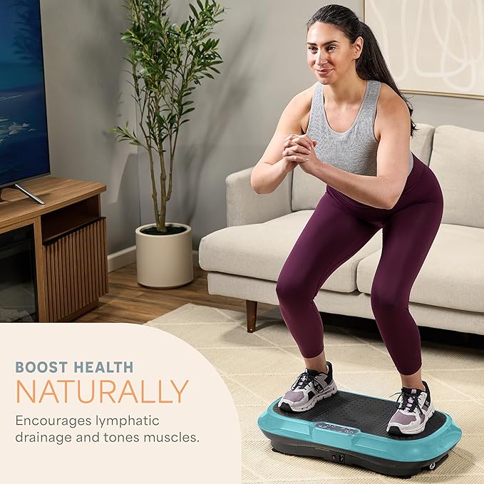 Lifepro Waver Vibration Plate Exercise Machine for Lymphatic Drainage, Muscle Activation, Full-Body Workout Vibrating Platform with Loop Bands, Fitness Equipment for Strength Toning & Fat Loss