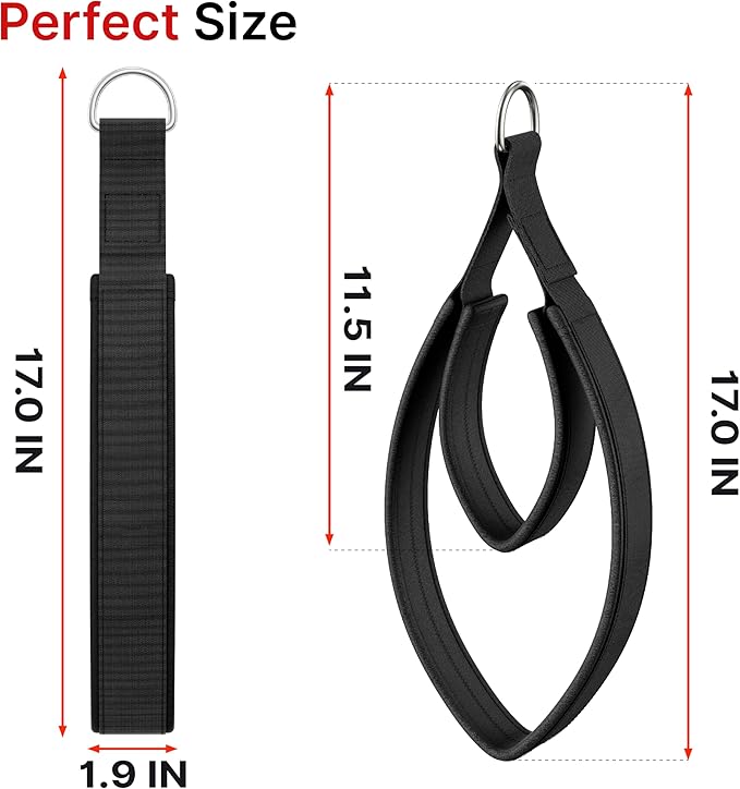 Pilates Loops Compatible with Tonal Smart Home Gym, Soft Pilates Straps for Reformer Machine, Double Loop Accessories with Sturdy Adapters, Enhanced Thickness Fitness Attachment (1 Pair)
