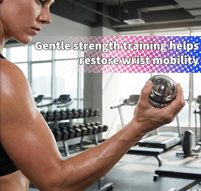 Wrist Ball Hand Exercise, Torque Ball Grip Strength Trainer, Gyro Ball with LED Lighting, Finger Forearm Grip Strength Devices