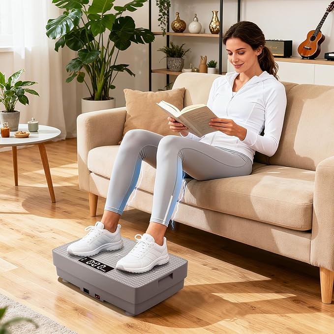 Goplus Vibration Plate Exercise Machine, Vibrating Platform for Lymphatic Drainage w/Remote, LED Display, Home Workout Full Body Shake Board for Weight Loss