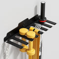 Barbell Wall Holder,Single Barbell wall Mount Hanger,Garage Gym Bar Wall Rack,Vertical Olympic Hanger wall Mount Rack,Space Saving Gym Accessory,Holds Under 33mm Bar Size(Black)