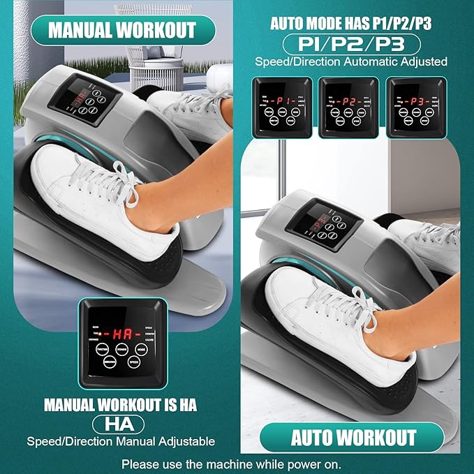 Ancheer Under Desk Elliptical,Ellipse Leg Exerciser for Seniors Fully Assembled, Electric Seated Pedal Elliptical Exerciser with Remote &12 Resistance Adjustable Speed