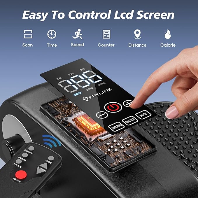 Under Desk Elliptical Machine for Senior Mini Elliptical Leg Exerciser with Remote Quiet Portable Electric Seated Foot Pedal Exerciser for Home Office