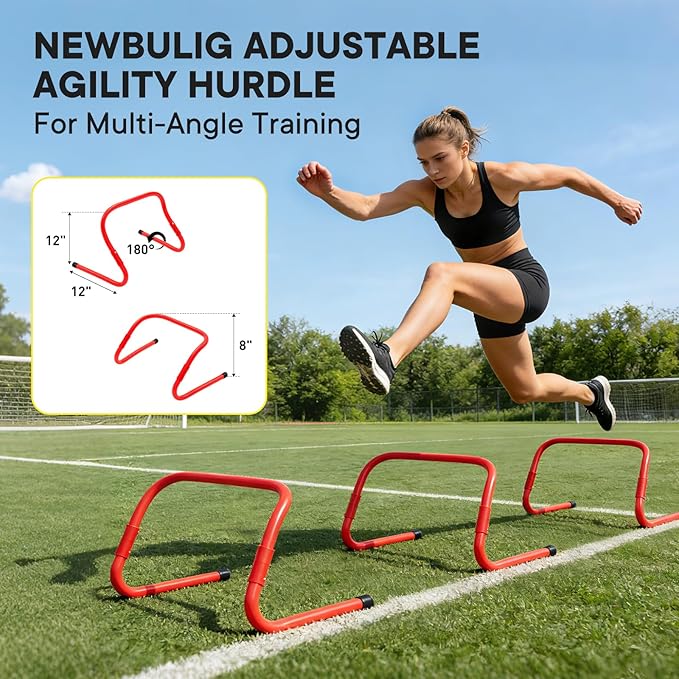 Agility Ladder Speed Training Equipment Set-20ft Ladder, 12 Cones, 4 Adjustable Hurdles, Jump Rope, Resistance Parachute| Basketball, Soccer, Football Practice Equipment for Youth, Adults
