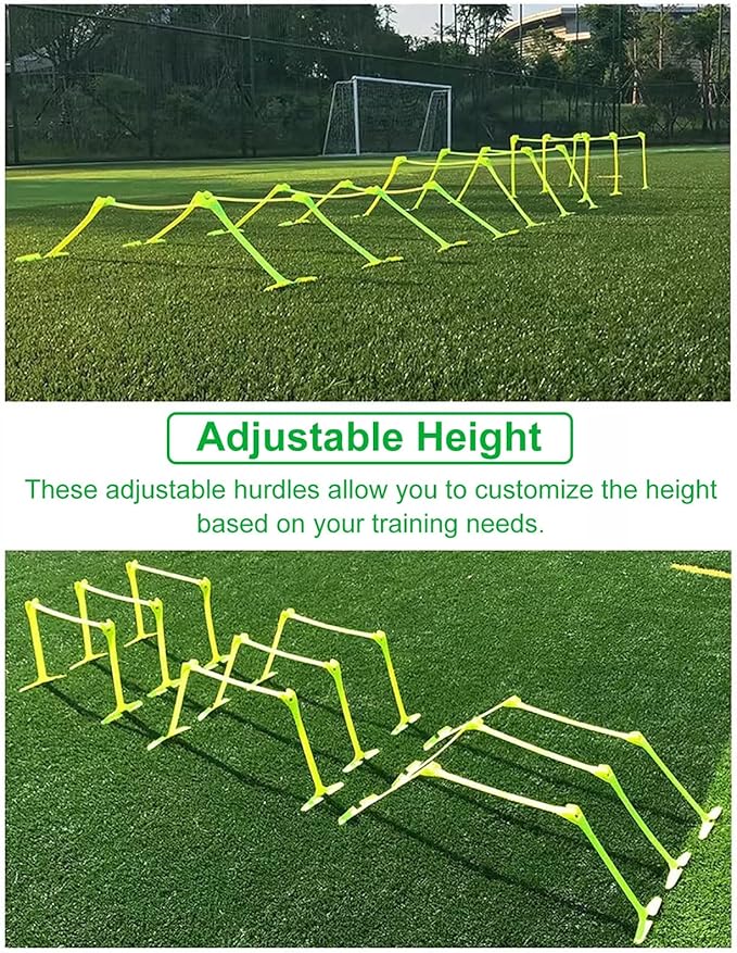 Adjustable Athletic Jumping Hurdles for Kids, Lightweight Portable Agility Speed Hurdles, Sports Workout Training Equipment Set with Carry Bag (Color : 10PCS)