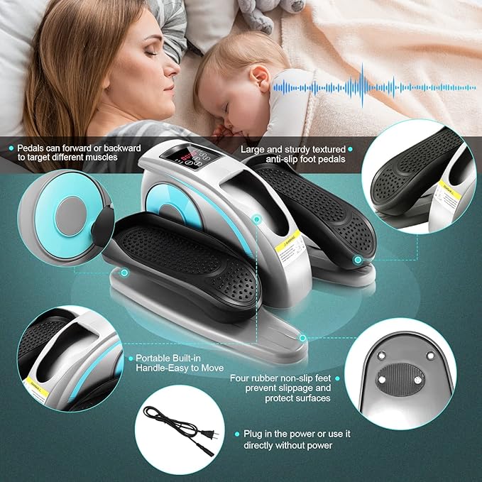 Ancheer Under Desk Elliptical,Ellipse Leg Exerciser for Seniors Fully Assembled, Electric Seated Pedal Elliptical Exerciser with Remote &12 Resistance Adjustable Speed