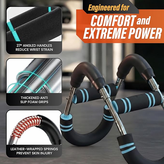 Adjustable Twister Arm Trainer, Chest Workout Equipment & Arm Trainer for Men & Women, 5-Level Resistance Home Gym Strength Training Device with Anti-Slip Grip and Steel Power Rods