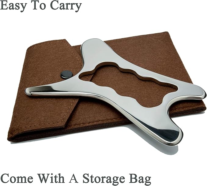 Mikako Stainless Steel Scraping Gua Sha Tools Massage Tool, Muscle Scraper Tool, IASTM Massage Tools for Relaxing Soft Tissue, Reduce Head, Neck, Back Pain