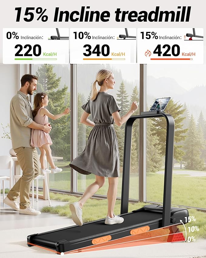 LONTEK 3-in-1 Foldable Treadmill with 300 LBS Capacity, 15% Walking Pad Treadmills for Home and Office, 2.5 HP Under Desk Treadmill with Quiet Brushless