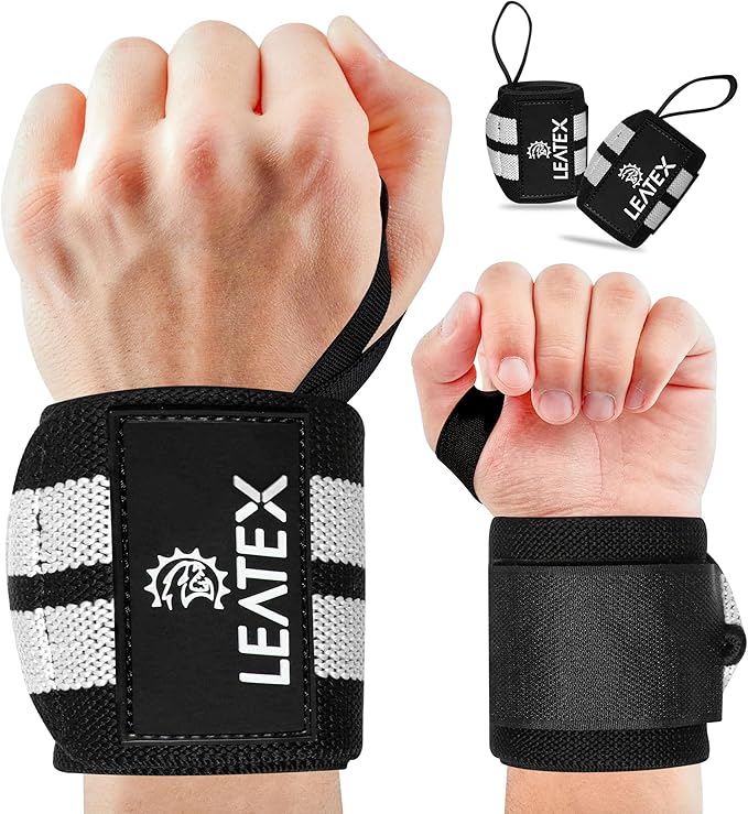 Weight Lifting Wrist Wraps 18" Wrist Support with Heavy Duty Thumb Loop - Best Gym Wrist Wraps for Powerlifting Competition, Strength Training, Bodybuilding - for Men & Women