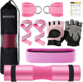 Barbell Pad Set,10 Pcs Barbell Pads for Hip Thrust Squat & Lunges Support,with 2 Workout Ankle Straps, 2 Gym Straps Weight Lifting, 2 Gym Gloves, Resistance Band, Olympic Bar Pad,Carry Bag