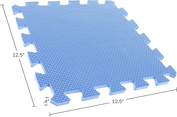 Interlocking Floor Mats - 8-Piece Nontoxic Exercise Mat or Play Mat for Toddlers, Babies or Kids - Foam Padding for Home Gym by Stalwart (Multicolor)