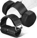 Adjustable Ankle Straps for Dumbbell Attachment, Black Exercise Foot Straps for Leg Workouts, Strength Training Gym Equipment, 1 Pair
