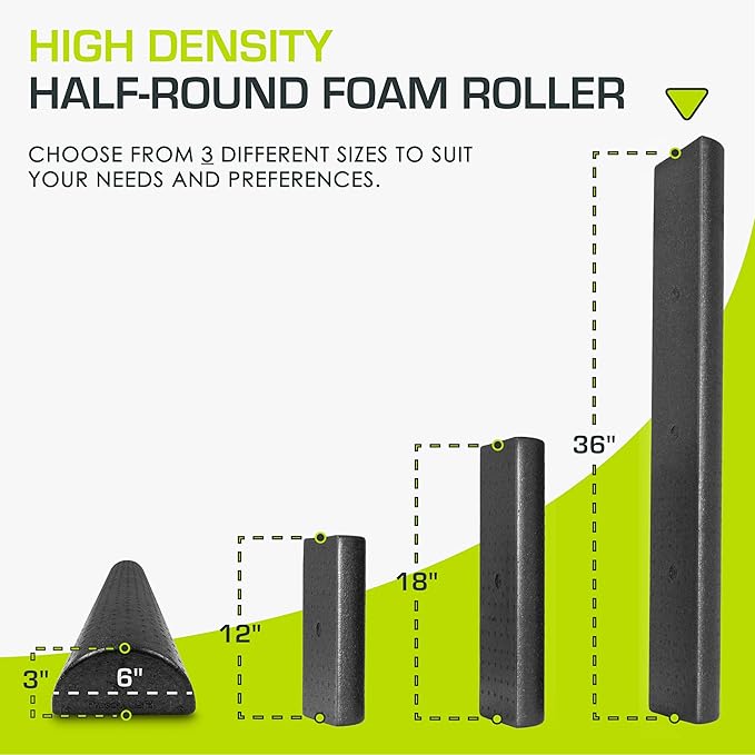 ProsourceFit High Density Foam Rollers - inches long. Firm Full Body Athletic Massager for Back Stretching, Yoga, Pilates, Post Workout Trigger Point Release