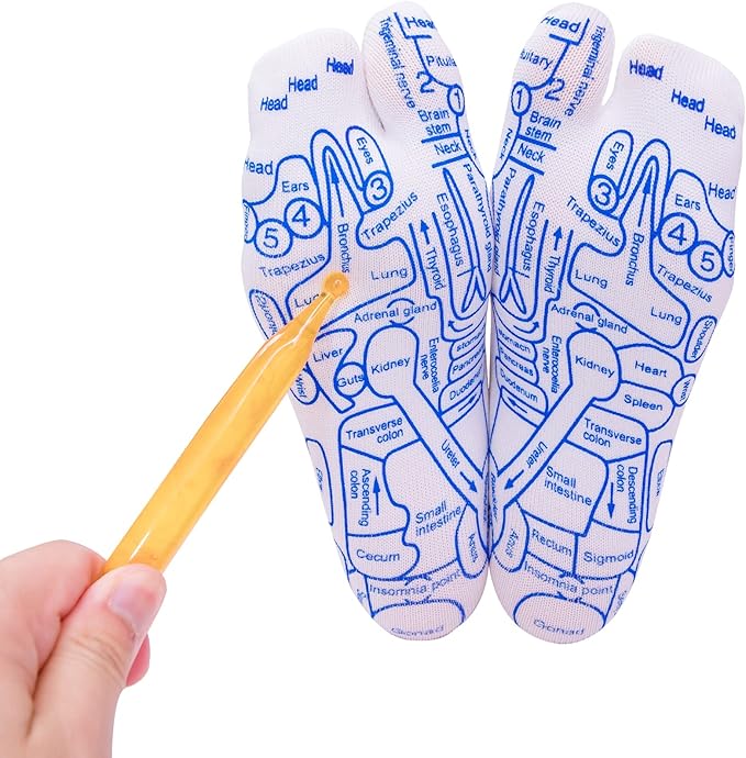 Broman Reflexology Socks with Trigger Point Massage Tool, Foot Pain Relief Remedy for Foot Massage,Women's Size