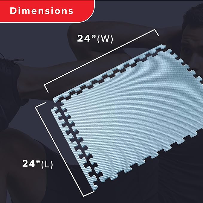 We Sell Mats 3/8" Thick Multipurpose EVA Foam Exercise Floor Mat, Interlocking Tiles, Anti-Fatigue for Home or Gym