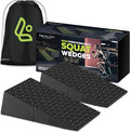 Squat Wedge Block Pair - Heel Elevated Squat Wedge for Deeper Squats, Heavy Lifting and Better Form - 17° Angle Exercise Wedges, Slant Board for Squats with Carry Backpack