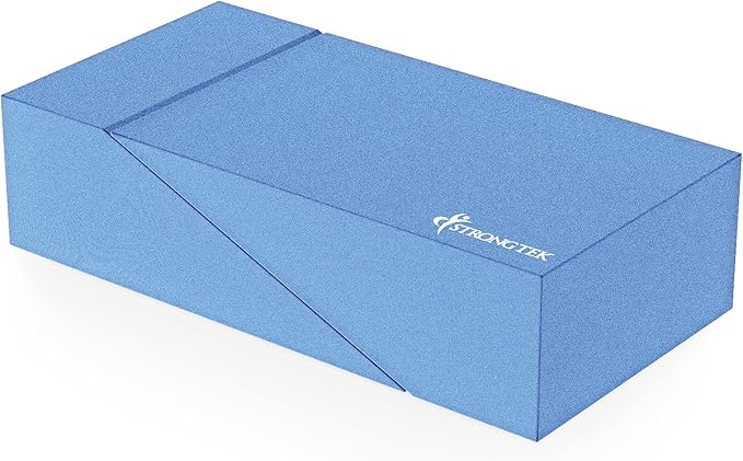 StrongTek Yoga Foam Wedge Blocks (Pair) Soft Wrist Wedge, Supportive Foot Exercise Accessories, For Balance, Strength, Stretch, Pilates, Fitness, Squat, Pushup, Plank, EVA Riser Block